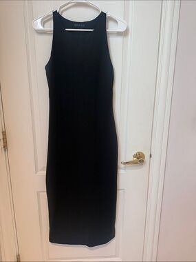 SPANX Black Sleeveless Midi Sheath Dress